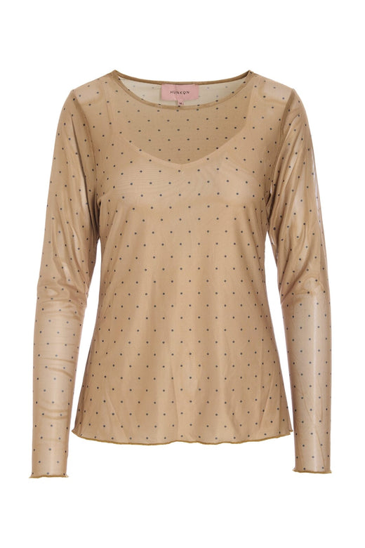 Hunkøn - Tova Mesh Blouse 25935 - Cream Bluser 