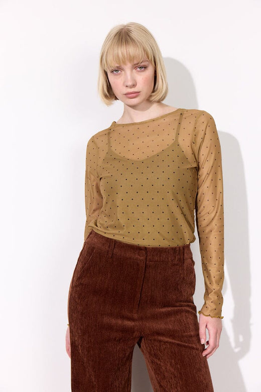 Hunkøn - Tova Mesh Blouse 25935 - Cream Bluser 