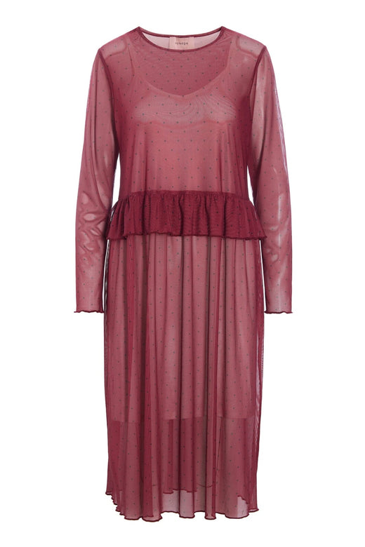 Hunkøn - Tova Mesh Dress 25936 - Zinfandel Kjoler 