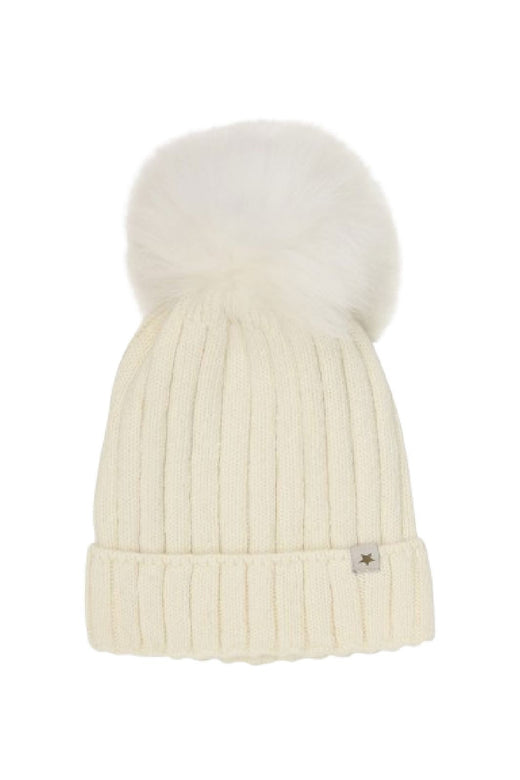Huttelihut - Hat Knit Alpaca Pompom 460397 - 1801 Tofu Huer 