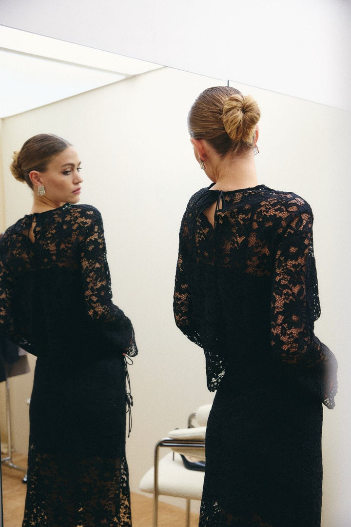 Hype The Detail - Lace Blouse 380-14 - 9 - Black Bluser 