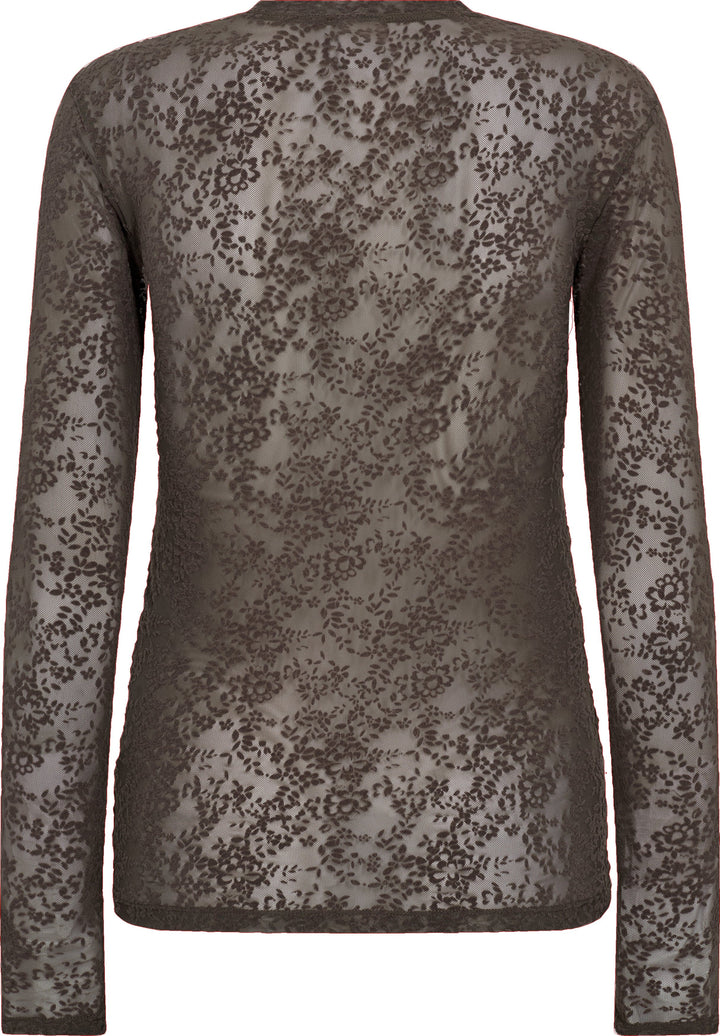 Hype The Detail - Lace Blouse 852-14 - 2 - Brun Bluser 