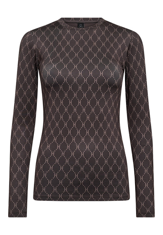 Hype The Detail - Printed Blouse 200-14 - 51 - Brun Bluser 