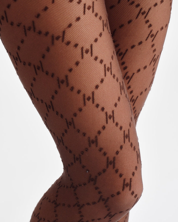 Hype The Detail - Tight Logo 25Den 16013-7701 - 4552 - Brun Strømpebukser 