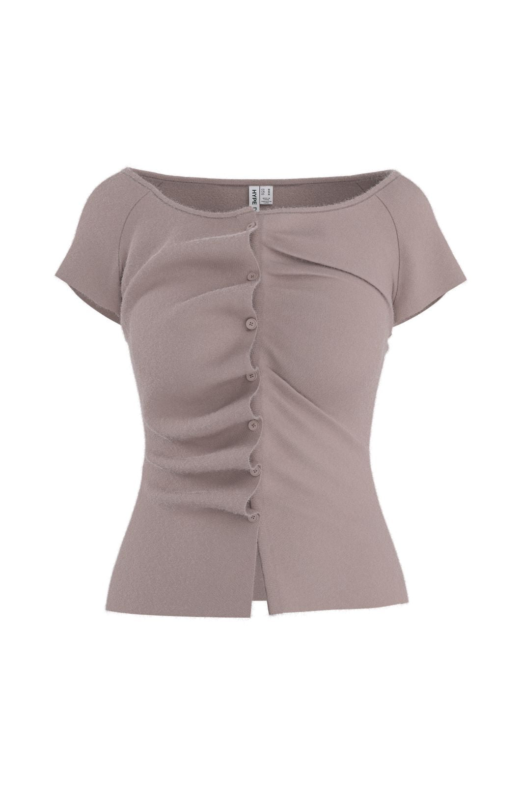 Hypedrop - Hdkira Ss Gathered Cardigan Knit 32000834 - 5191859 - Moon Rock