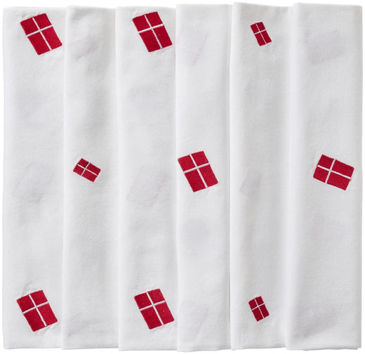 Ib Laursen - Dug aflang m/danske flag hvid - Bomuld, Polyester - 63027-11