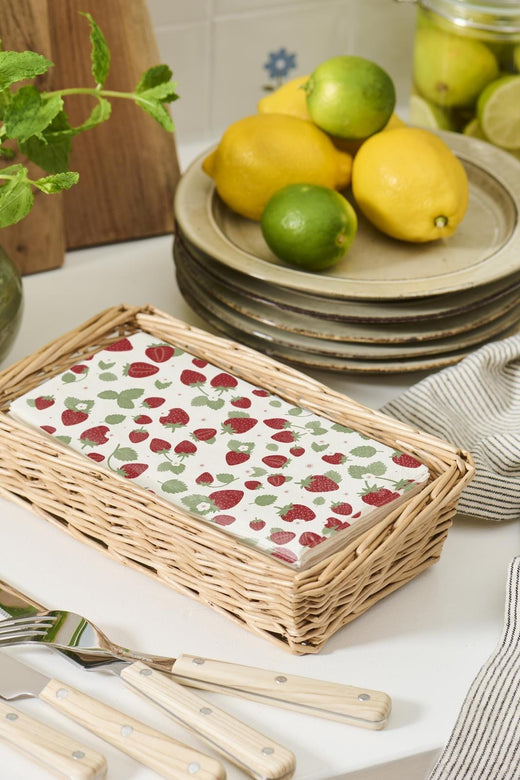 Ib Laursen - Serviet 10x20 cm jordbær 16 stk/pk - Papir - 95928-00 Køkkentilbehør 