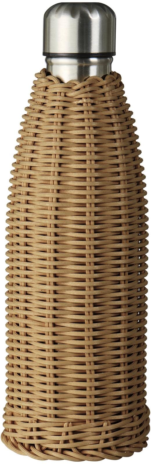 Ib Laursen - Termoflaske brun polyrattan håndflettet 500 ml - Polyrattan, Rustfrit stål - 1622-14