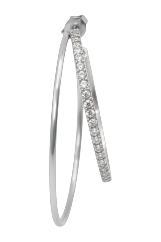 Jane Koenig - Double Olympia Hoop With Stones DOHS-SS26-SS-S_RIGHT - Silver Øreringe 