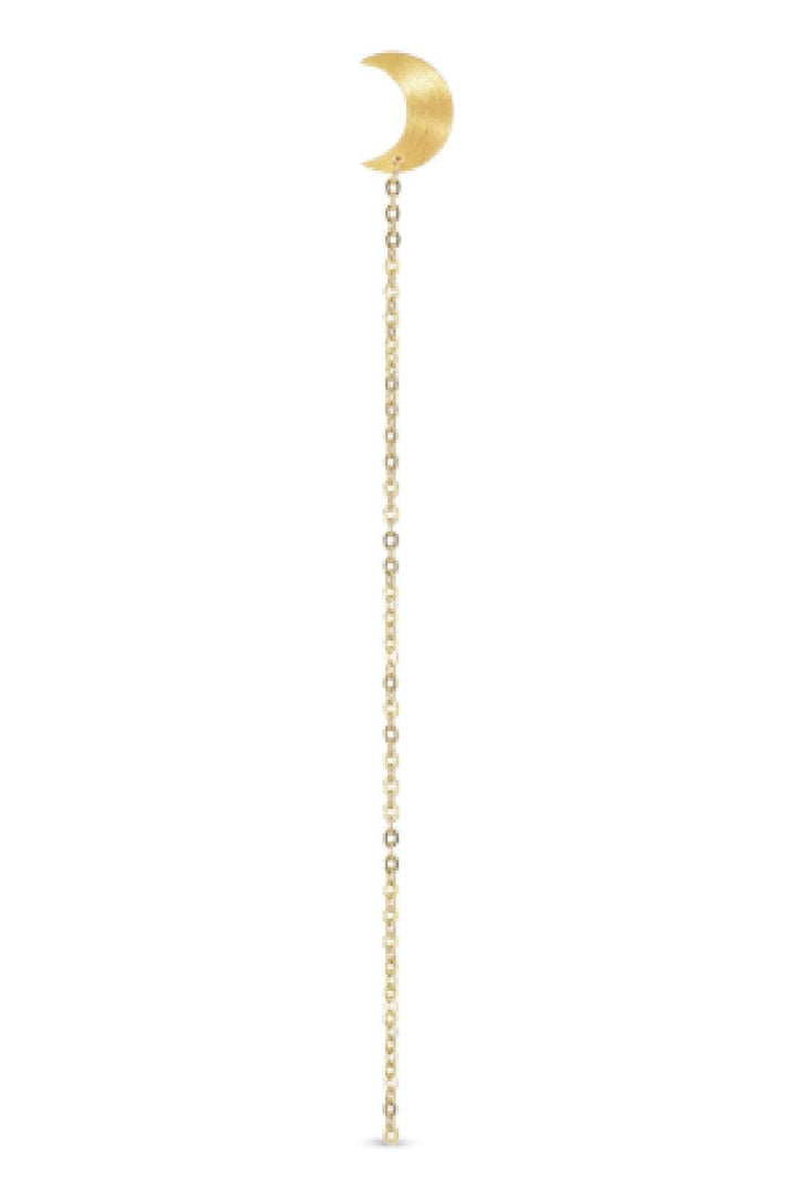 Jane Kønig - Half Moon Chain Stud Left - Golden
