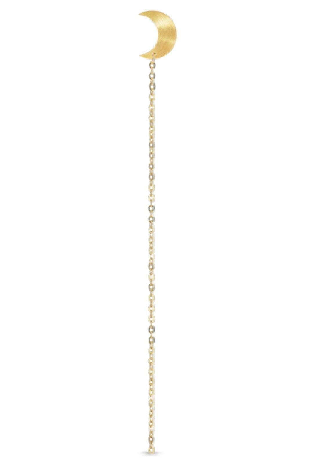 Jane Kønig - Half Moon Chain Stud Right - Golden