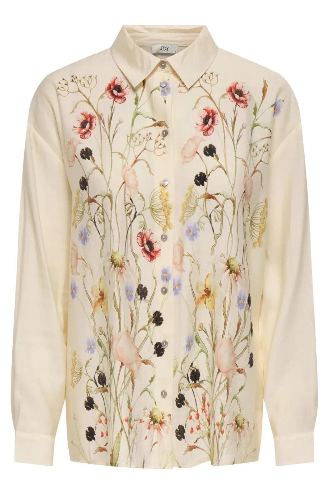 JDY - Jdyace Life L/S Shirt - 4969850 Pristine 32-02-26 Meadow Flowers Skjorter 