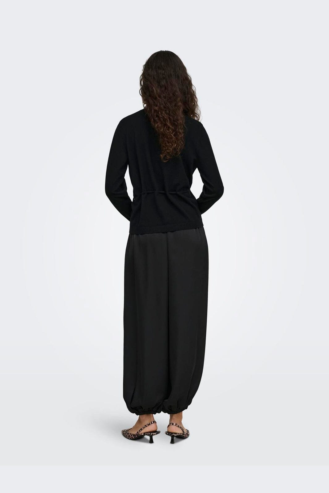 JDY - Jdyamore L/S Tie Cardigan Knt - 5140035 Black