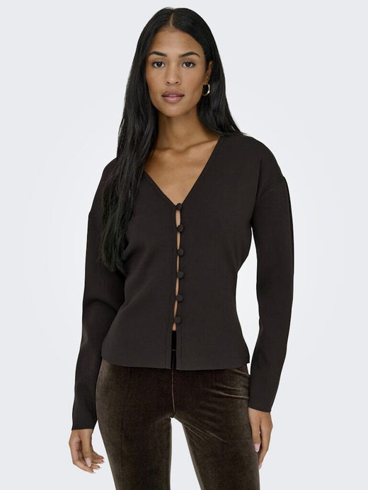 JDY - Jdyastra L/S Reversible Cardigan Knt - 4992128 Chocolate Torte Cardigans 