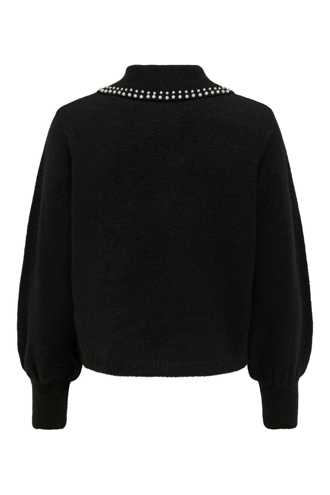 JDY - JDYaubray Life L/S Pearl Pullover Knt - 3818554 Black W White Pearl Collar