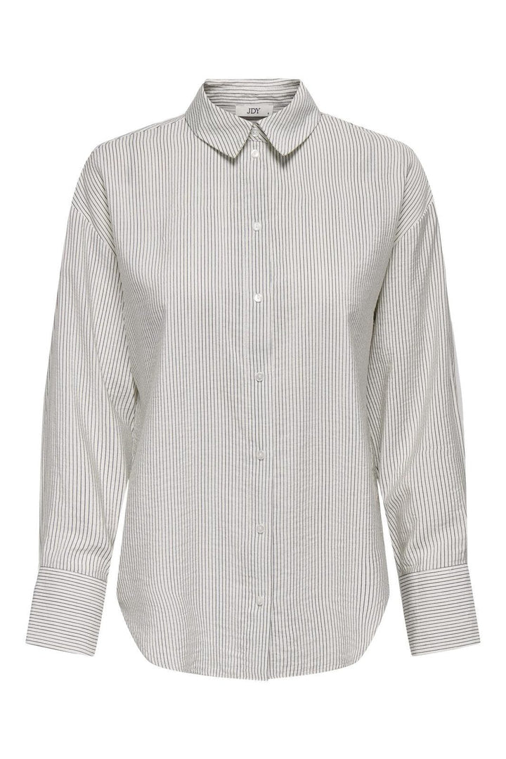 JDY - Jdybarlie Life L/S Shirt Dia - 4905940 Cloud Dancer Black