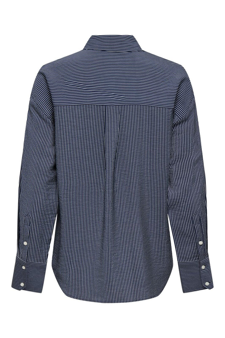 JDY - Jdybarlie Life L/S Shirt Dia - 4905941 Navy Blazer Cloud Dancer