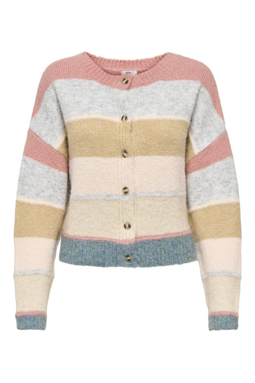 JDY - Jdycassidy Life L/S O-Neck Cardigan Knt - 4927650 Desert Sand W. Lgm/Peach Blush/Humus/Whitecap Gray/Wineward Blue