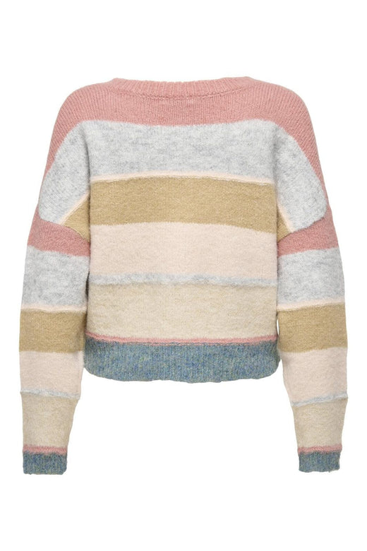 JDY - Jdycassidy Life L/S O-Neck Cardigan Knt - 4927650 Desert Sand W. Lgm/Peach Blush/Humus/Whitecap Gray/Wineward Blue