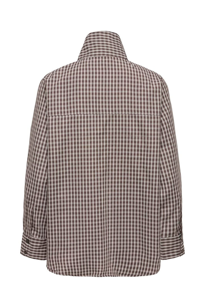 JDY - Jdydemi L/S Assymmetric Shirt - 5256602 Chocolate Torte Cloud Dancer And Light Brown