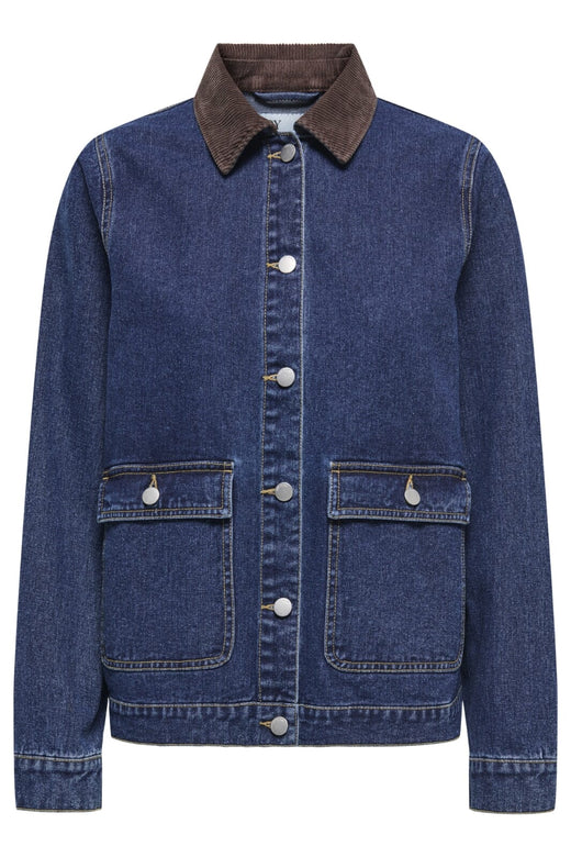 JDY - Jdyella Pocket L/S Denim Jacket - 4881548 Dark Blue Denim