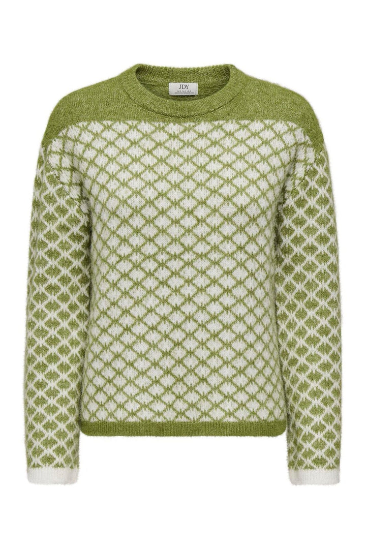 JDY - Jdyelvira L/S Jacquard Pullver Knt - 5174099 Woodbine Diamond Crush