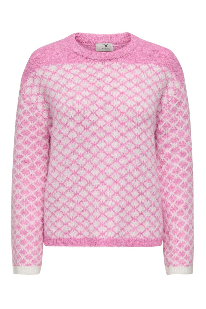 JDY - Jdyelvira L/S Jacquard Pullver Knt - 5174115 Bonbon Diamond Crush