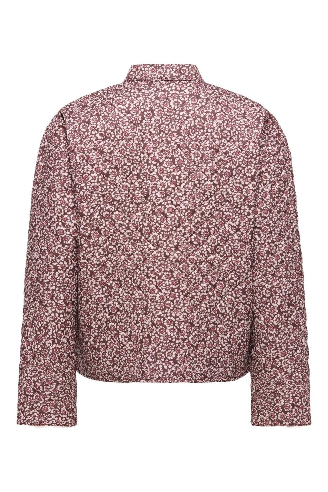 JDY - Jdyfia L/S Quilt Shacket - 4971473 Madder Brown Peach Dust Ditsy Flower