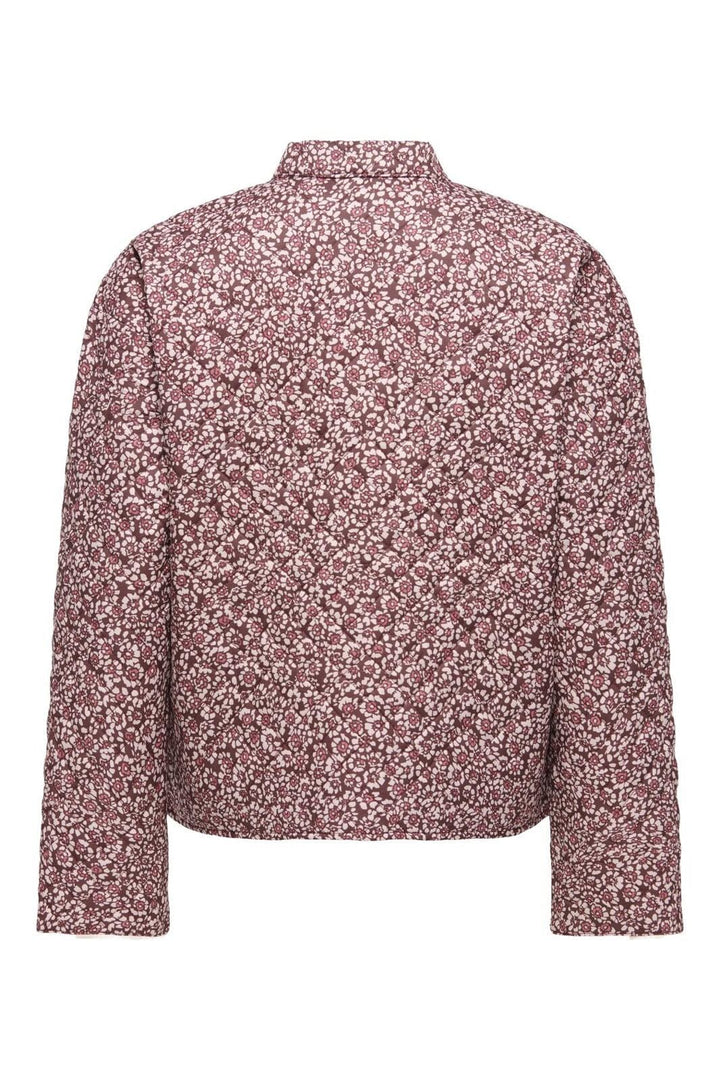 JDY - Jdyfia L/S Quilt Shacket - 4971473 Madder Brown Peach Dust Ditsy Flower