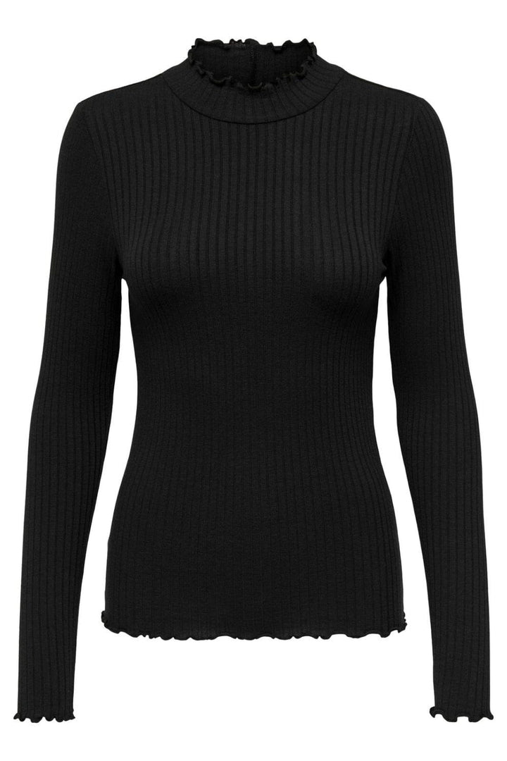 Jdy - Jdyfransiska Life L/S Hi-Nck Top Jr - 3600771 Black