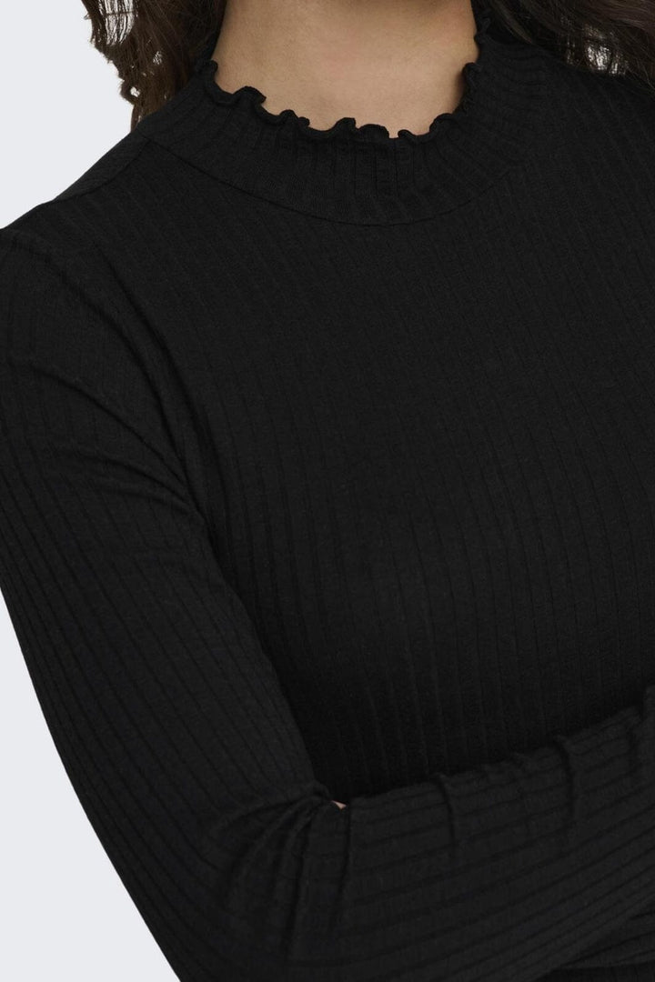Jdy - Jdyfransiska Life L/S Hi-Nck Top Jr - 3600771 Black