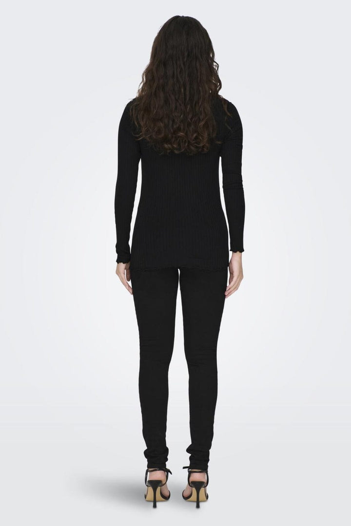 Jdy - Jdyfransiska Life L/S Hi-Nck Top Jr - 3600771 Black