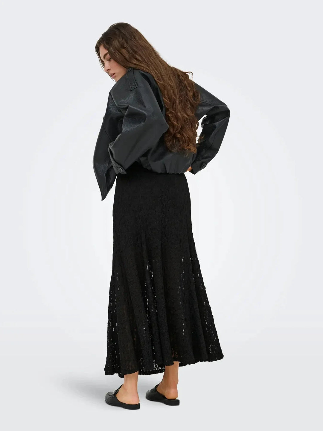JDY - Jdygallas Long Lace Skirt - 5047422 Black Nederdele 