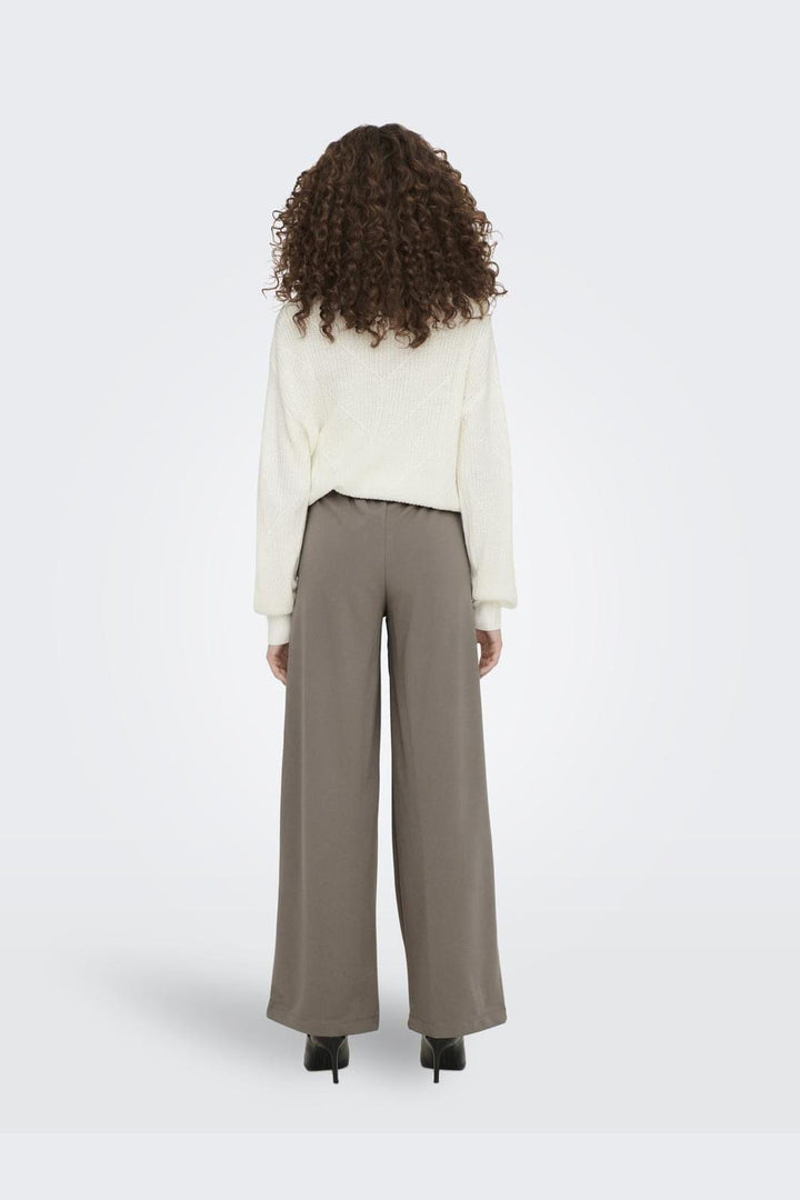 Jdy - Jdygeggo New Long Pant - 3722977 Driftwood Black Buttons