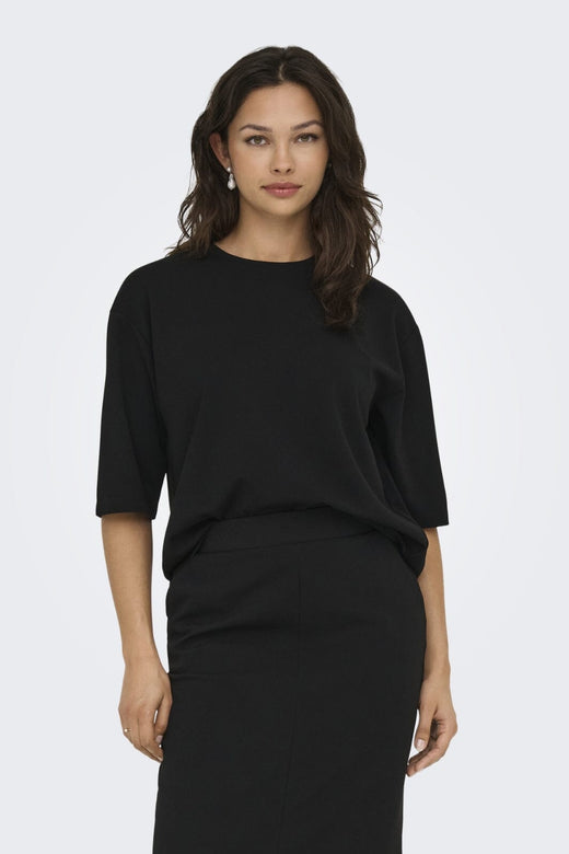 JDY - Jdygeggo Ss O Neck Loose Top - 4901911 Black