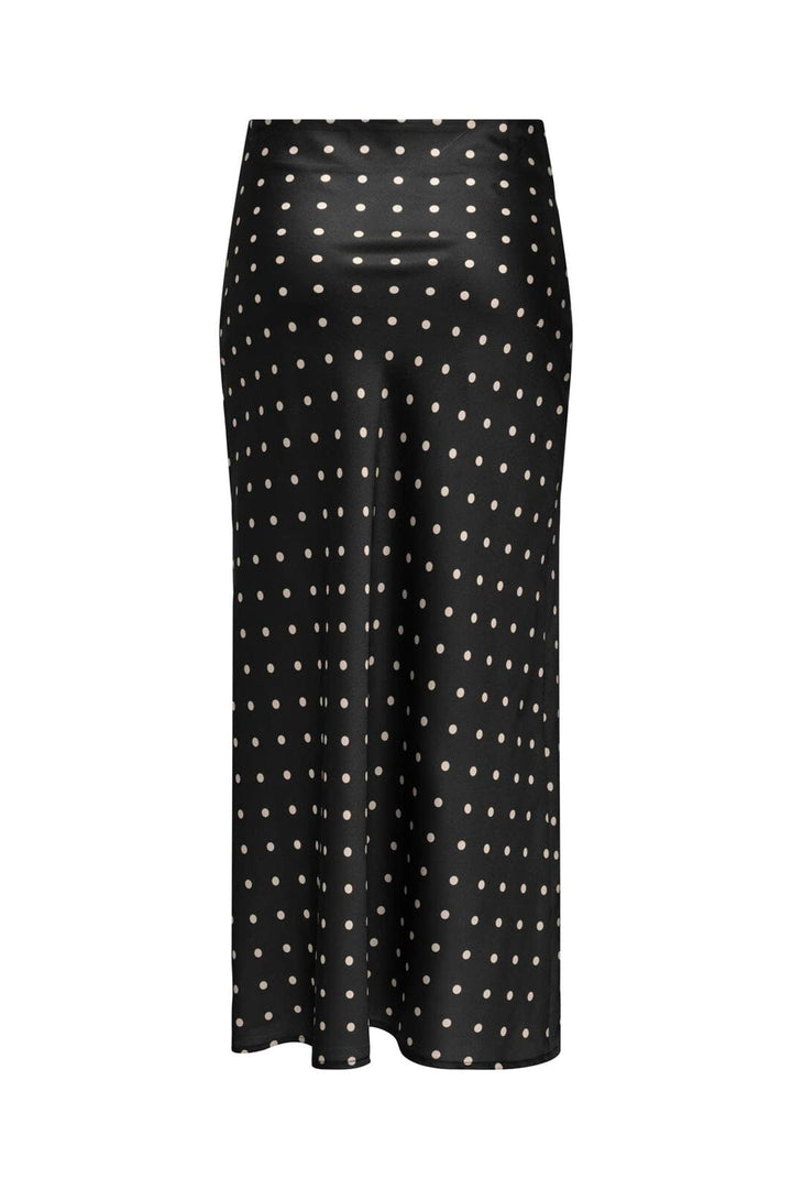 JDY - Jdyhailey Satin Midi Skirt - 5083222 Black Ecru Dots