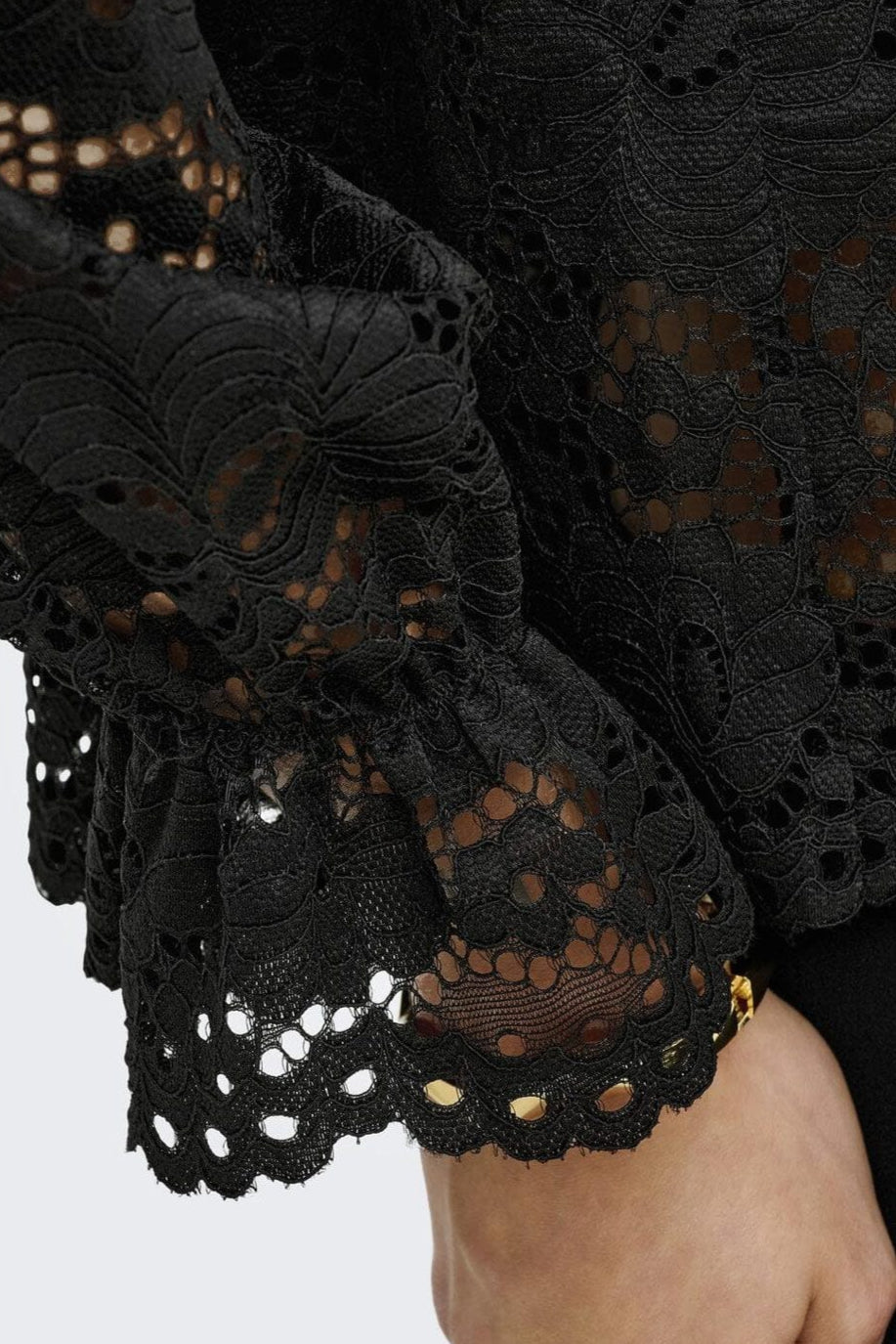 JDY - Jdylacey L/S Lace Top - 4840204 Black