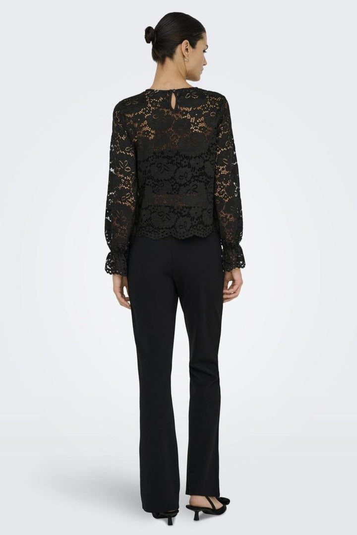 JDY - Jdylacey L/S Lace Top - 4840204 Black