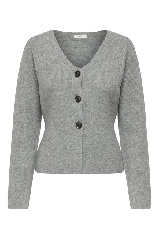 JDY - Jdylea Life L/S Button Cardigan Knt - 4875918 Medium Grey Melange