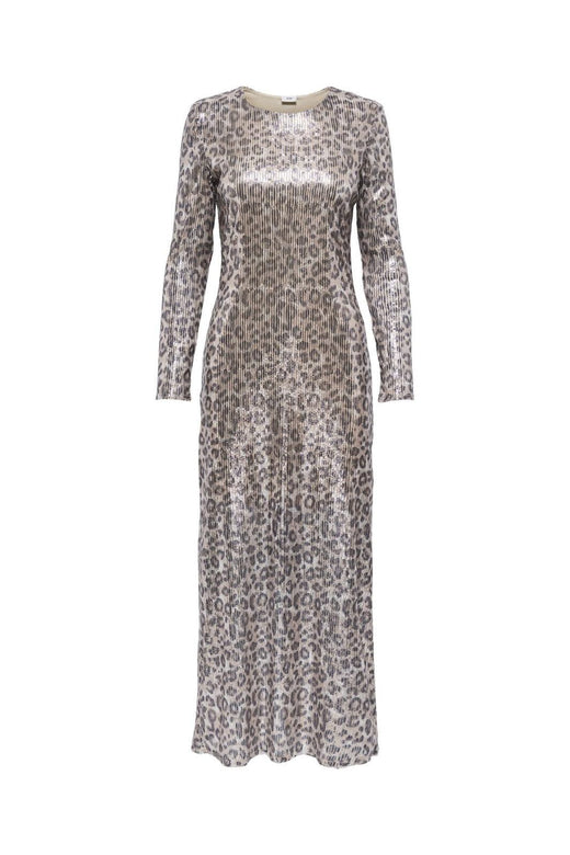 JDY - Jdyleona Sequin L/S Long Dress - 4840296 Brown Rice Leo