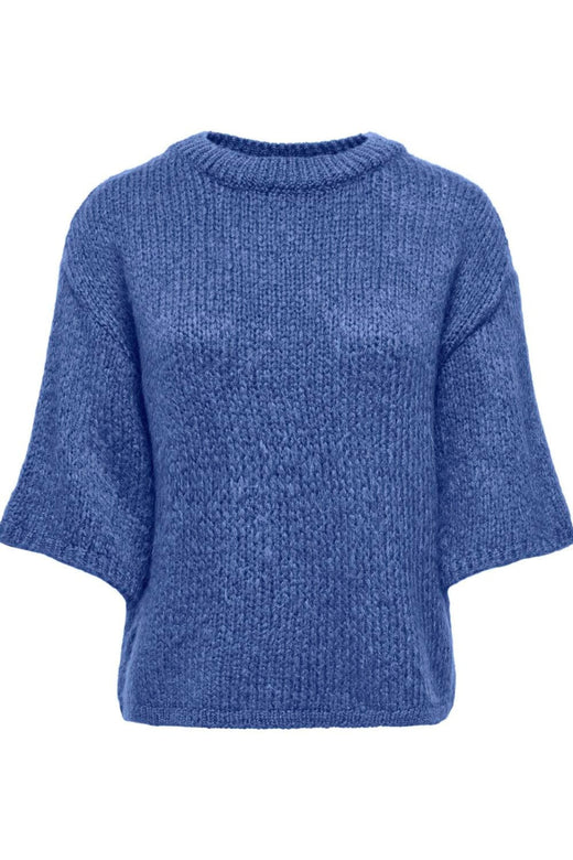 JDY - Jdylinea S/S Pullover O-Neck Knt - 5057849 Persian Jewel Strikbluser 