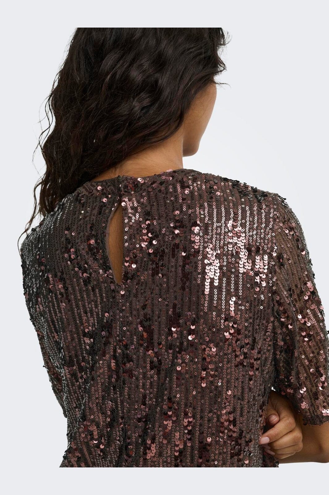 JDY - Jdylola 2/4 Sequin Top - 5110789 Rum Raisin