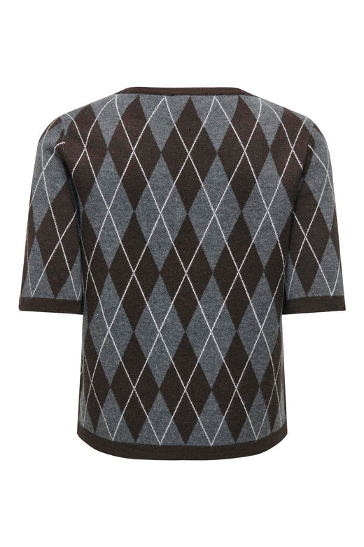 JDY - Jdymaggy S/S Argyle Pullover Knt - 5102815 Dark Grey Melange Chocolate Torte & Cd