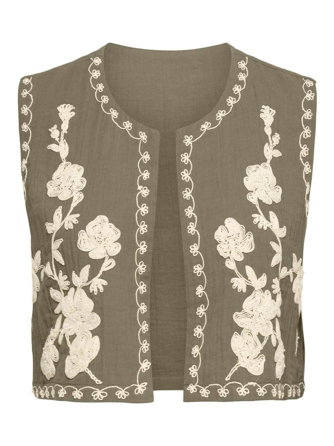 JDY - Jdymarley S/L Embroidery Vest - 4937517 Mermaid