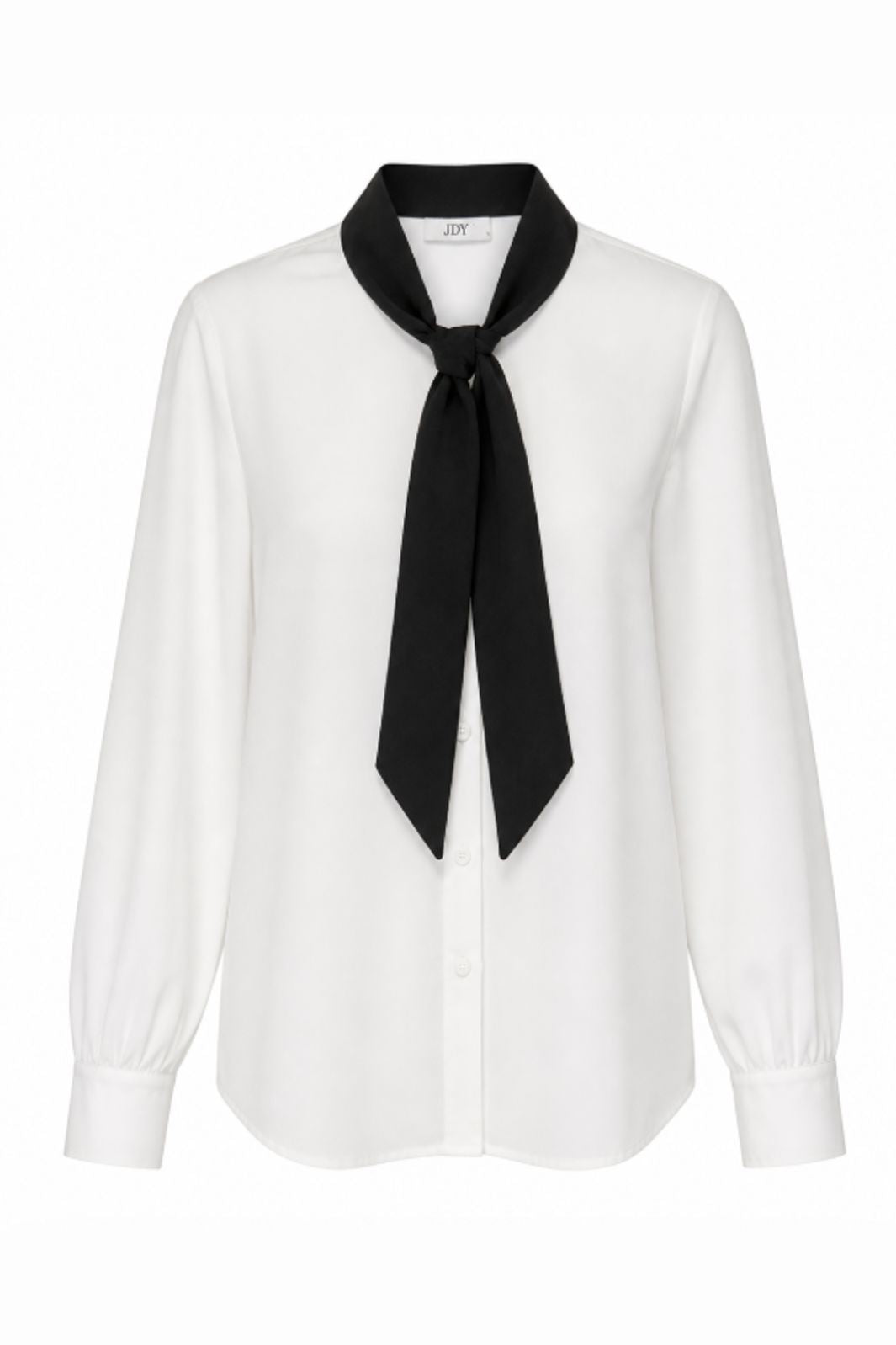 JDY - Jdymatilda L/S Scarf Shirt - 5232676 Cloud Dancer Black Scarf