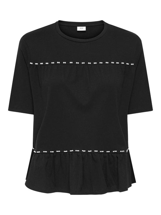 JDY - Jdypoula S/S Pearl Top - 4839988 Black White Pearls