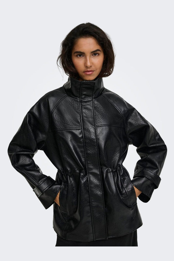 JDY - Jdyraye Faux Leath.Highneck Jkt - 5221646 Black