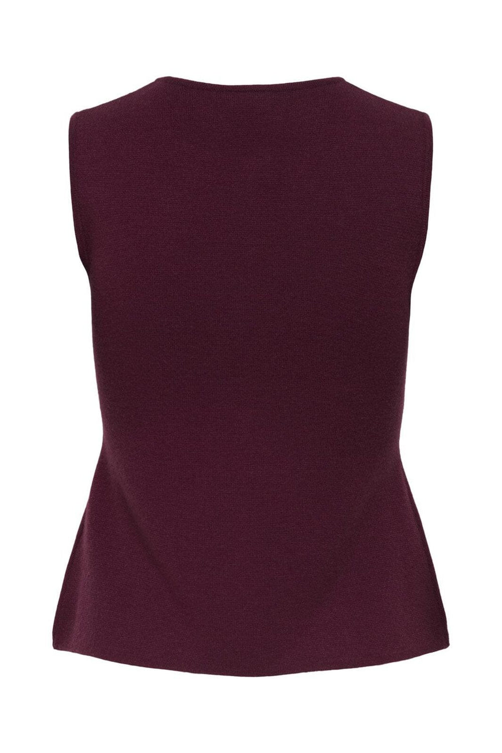 JDY - Jdyriley S/L O-Neck Two Way Zip Vest Knt - 4837970 Maroon Banner