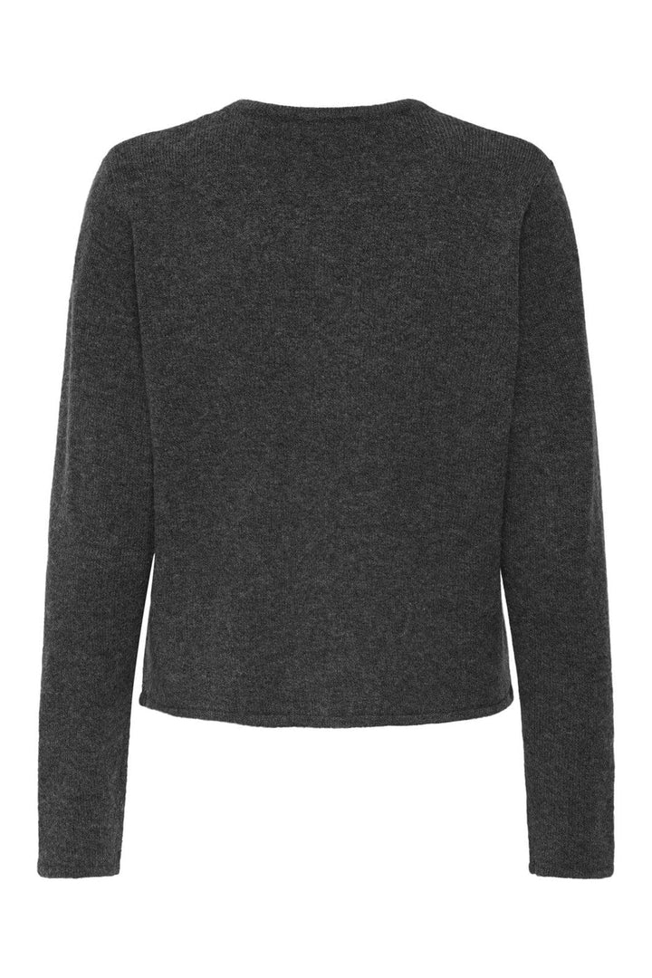 JDY - Jdyrue Life L/S One Button Cardigan Knt - 4838756 Dark Grey Melange