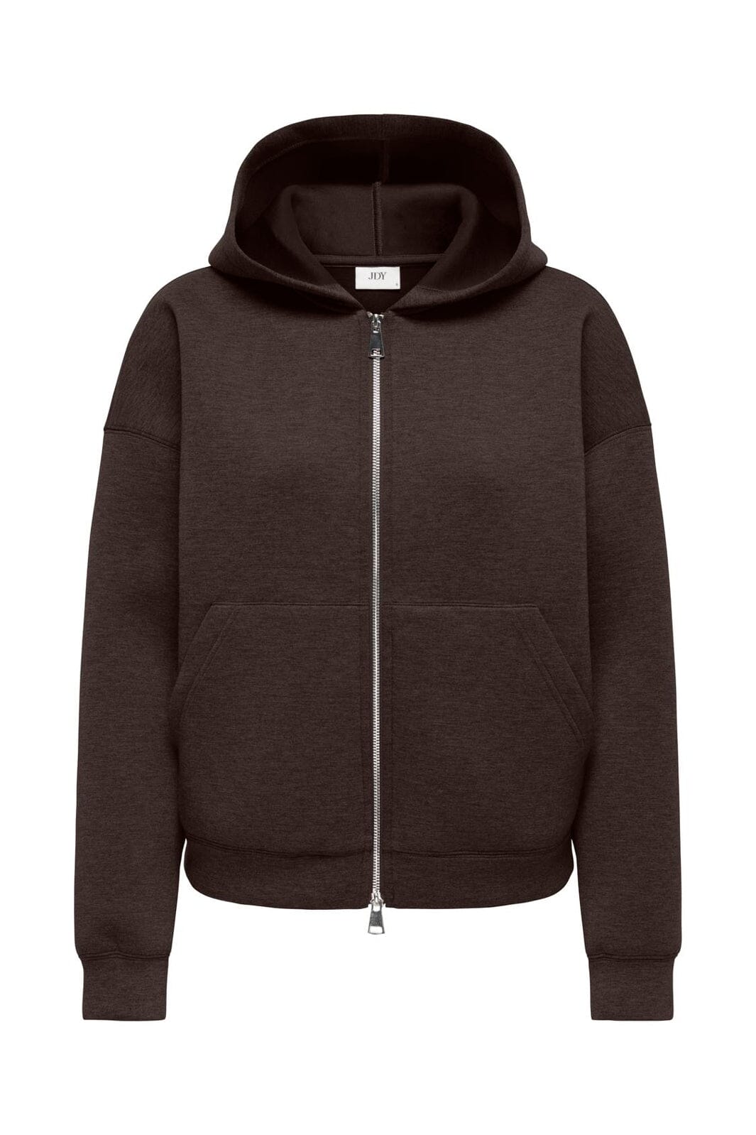 JDY - Jdysabrina L/S Zipper Scuba Hoodie - 5046545 Coffee Bean